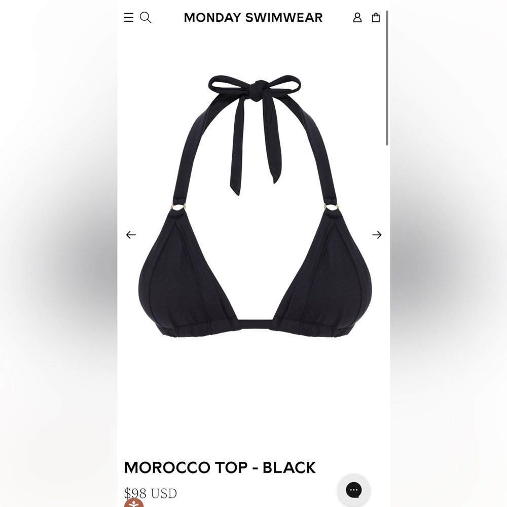 Monday Swimwear Black Morocco Bikini Top